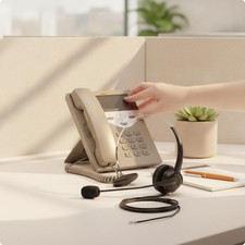 Headset with Adjustable Arm Mic Ergonomic for Offices, Workstations picture