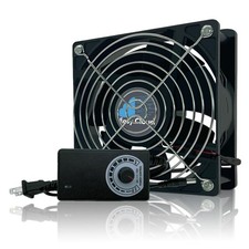 Computer Fan with AC Plug, 120mm Variable Speed Axial Muffin PC Fan with Cont... picture