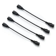 4 PCS UPS Server C14 To C13 Extension Power Cable Cord 1ft 30cm Heavy Duty picture