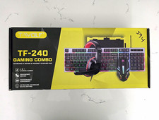 T-WOLF TF-240 Wired 4-in-1 Gaming Combo Keyboard Mouse Headset Pad Black picture