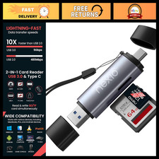 USB 3.0 Dual Slot SD Card Reader, 5 Gbps, Compatible with Apple & Windows, Suppo picture