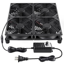 120Mm X 4 Router TV Box Fan 110V - 240V Big Airflow with Speed Control for DIY G picture