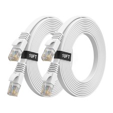 Flat Cat 6 Ethernet Cable 10 FT 2 Packs, 10Gbps Cat6 LAN Cable picture