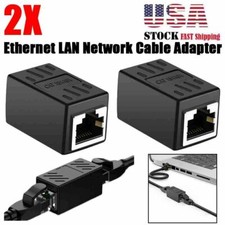 2PC RJ45 Network Splitter Adapter Female CAT 7 6 5E LAN Ethernet Cable Connector picture