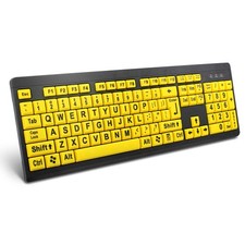 BOOGIIO Large Print Computer Keyboard, Wired USB High Contrast Keyboard with ... picture