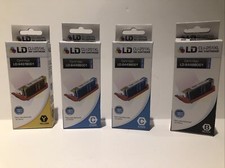 NEW  LD CLI-251XL Ink Cartridge LOT BLACK Yellow And 2 Cyan For Canon High Yield picture