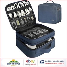 Cable Organizer Case with Zipper Closure and Shockproof Storage for Tech Gear picture