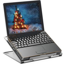Mesh Laptop Stand with 11-Levels Adjustable Ventilated Computer Holder, Black picture