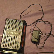 NETGEAR Cable Modem w/ Power Adapter, 2 LAN Ethernet Ports, Coax F-Type, Black picture