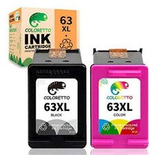 COLORETTO Remanufactured Printer Ink Cartridge Replacement for HP 63XL to use picture