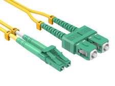 2m LC/APC to SC/APC Fiber Patch Cable Single Mode OS2 9/125 Duplex Green picture