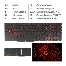 Laptop Keyboard For Acer Aspire Nitro AN515-55 AN517-52 AN515-44, Red Backlit picture