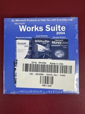FACTORY SEALED Microsoft Works Suite 2004 PC Software Disc w/ Product Key picture