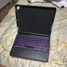 Black Rigid Plastic Keyboard Folio Case with Backlit Keys & Integrated Stand picture