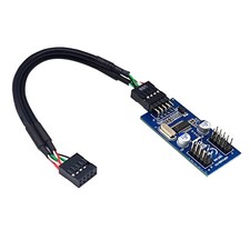 PC Cases Internal 9 Pin USB2.0 To Dual 9 Pin Pcb Double Chipset Enhanced Cable n picture