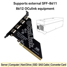 PCIe4.0 X16 To Oculink SFF-8611&8612 Adapter Card 4-Port SFF-8612 Expansion Card picture