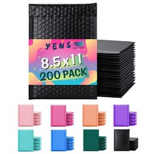 Yens® 200 #2 Poly Bubble Padded Envelopes Mailers 8.5 X 11 -Black picture