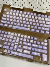Decorative Purple Bunny Keycap Set Plastic QWERTY English Layout picture