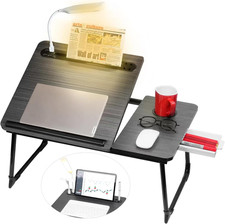 plus XL Adjustable Laptop Desk with Light, USB Port, Ipad Holder, Drawer Storage picture