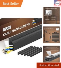 Flame-Retardant Cable Management Solution: 6 Pack Under Desk Organizer in Black picture