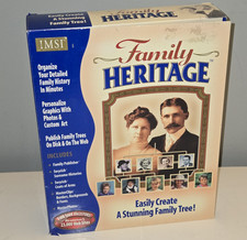 Vintage IMSI Family Heritage Software Family Tree Maker Windows 95 - Sealed READ picture