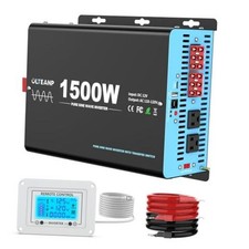 Pure Sine Wave Power Inverter with Transfer Switch, 12V DC to 1500W Light Blue picture