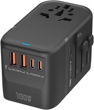 100W GaN Universal Travel Adapter 5 USB PD QC Fast Charger Worldwide picture