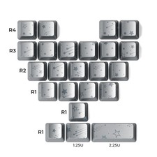 XVX 21-Key Butterfly Keycaps OEM Profile IMD Shine-Through Decorative Keycap Set picture