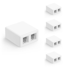 Cat6 RJ45 2-Port Surface Mount Box for Keystone Jacks Ethernet Network Jacks picture