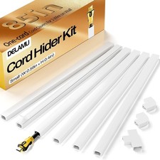 White Self Adhesive Cord Hider Cable Management for Wires on Wall 85in Long picture