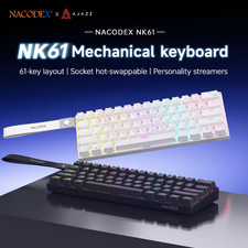 AJAZZ NK61 Wired Mechanical Keyboard RGB Hot Swappable Red Switch 61 Keys USB picture