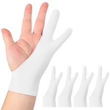 4pcs Artist Drawing Glove l Size Two Fingers Graphics Painting Glove, White picture
