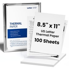 Thermal Printer Paper US Letter Size, 100 8.5