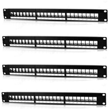 4x 24 Port Keystone Jack Blank Patch Panel Plate Cat5/5e Cat6/a RJ-45 19