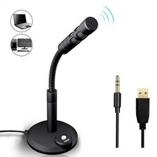 USB Desktop Microphone 3.5mm Omnidirectional PC Laptop Computer Mic for Computer picture