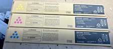 Set of Genuine Ricoh 842288 Yellow + 842289 Magenta + 842290 Cyan Toners picture