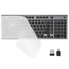FENIFOX DF22 Wireless Quiet Keyboard & Mouse Combo Black/Gray English QWERTY picture