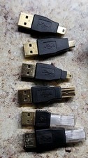 Gigaware 6-in-1 USB Adapter Cable Set Gold-Plated Adapters Black picture