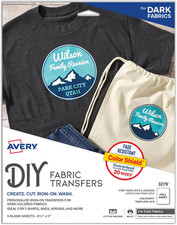 Printable Heat Transfer Paper for Dark Fabrics, 8.5