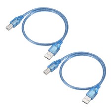 Printer Cable, 1.6ft Square USB A to USB B 2.0 Male Cable Pack of 2, Blue picture
