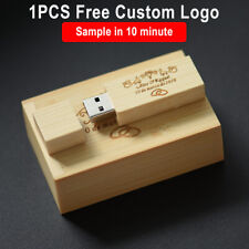 Photography Gift USB 2.0 Flash Drive Free Logo Wooden Box Pen Drive 64GB 32G 16G picture