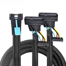 Slimline SAS MCIO 8i 74Pin to 2X SFF-8639 15Pin High Speed Server Data Cable picture