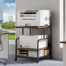 24X24 Inches Printer Stand with Adjustable Storage Shelf - Large Printer Table w picture