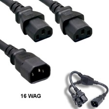10x 1ft Power Extension Splitter Cable IEC-60320 C14 to 2x C13 16AWG 13A/250V picture