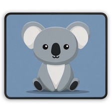 Cute Koala Illustration Gaming Mouse Pad | Blue Cartoon Animal Desk Mat picture