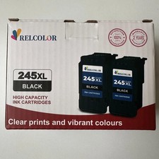 NEW Relcolor 245XL Black Ink Cartridges 2-Boxes Compatible w/ Canon -Exp 4/2026 picture