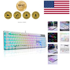 E-Yooso Z-88 RGB Mechanical Gaming Keyboard - Vintage Typewriter Style, 104 Keys picture