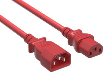 3ft IEC-320 C13 to C14 Heavy-Duty Power Extension Cord 18 AWG 10A/250V SJT, Red picture