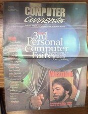 Vintage 1985 Computer Currents Magazine Steve Wozniak Apple Jobs Sculley Faire picture