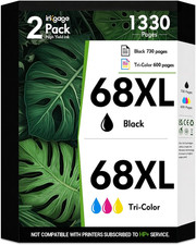68E High Yield for HP 68 Ink Cartridge Black and Tri-Color Combo Pack Compatible picture